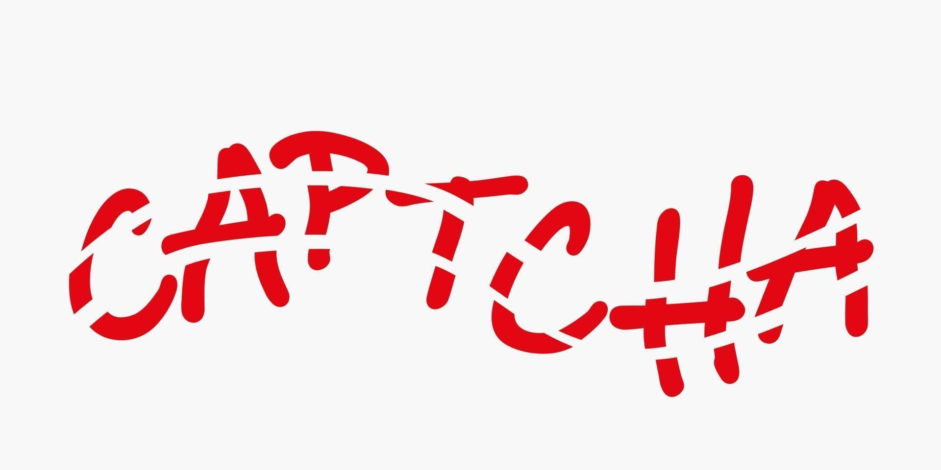 Captcha vector illustration. Red crossed out letters on white background.