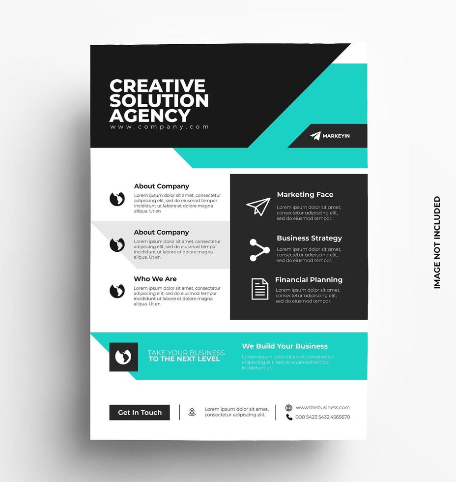 Corporate Flyer Design Layout Template in A4 Size vector