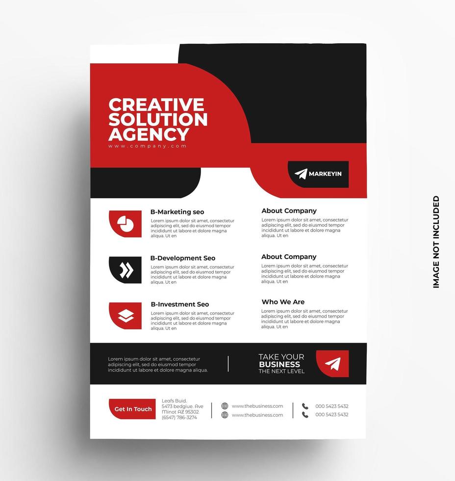 Red Corporate Flyer Template. vector