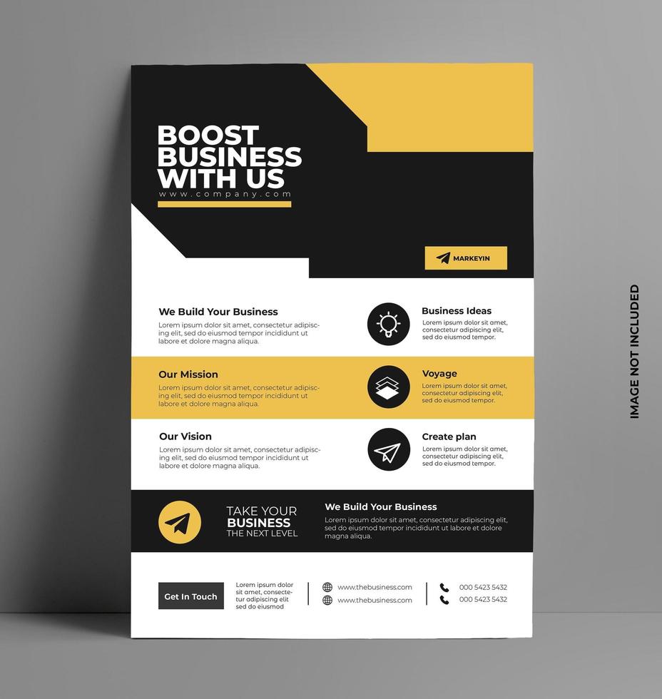 Business Flyer Template with Space for Text and Photo. vector
