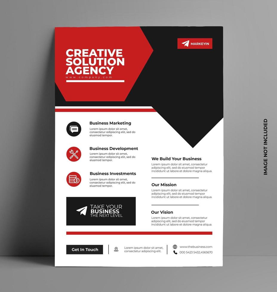 Business Red Flyer Design. vector