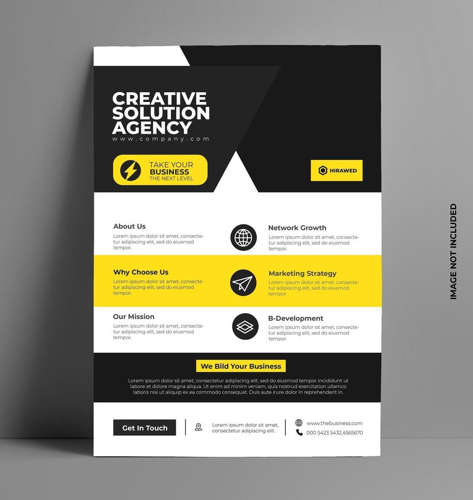 diseño de volante amarillo corporativo. vector