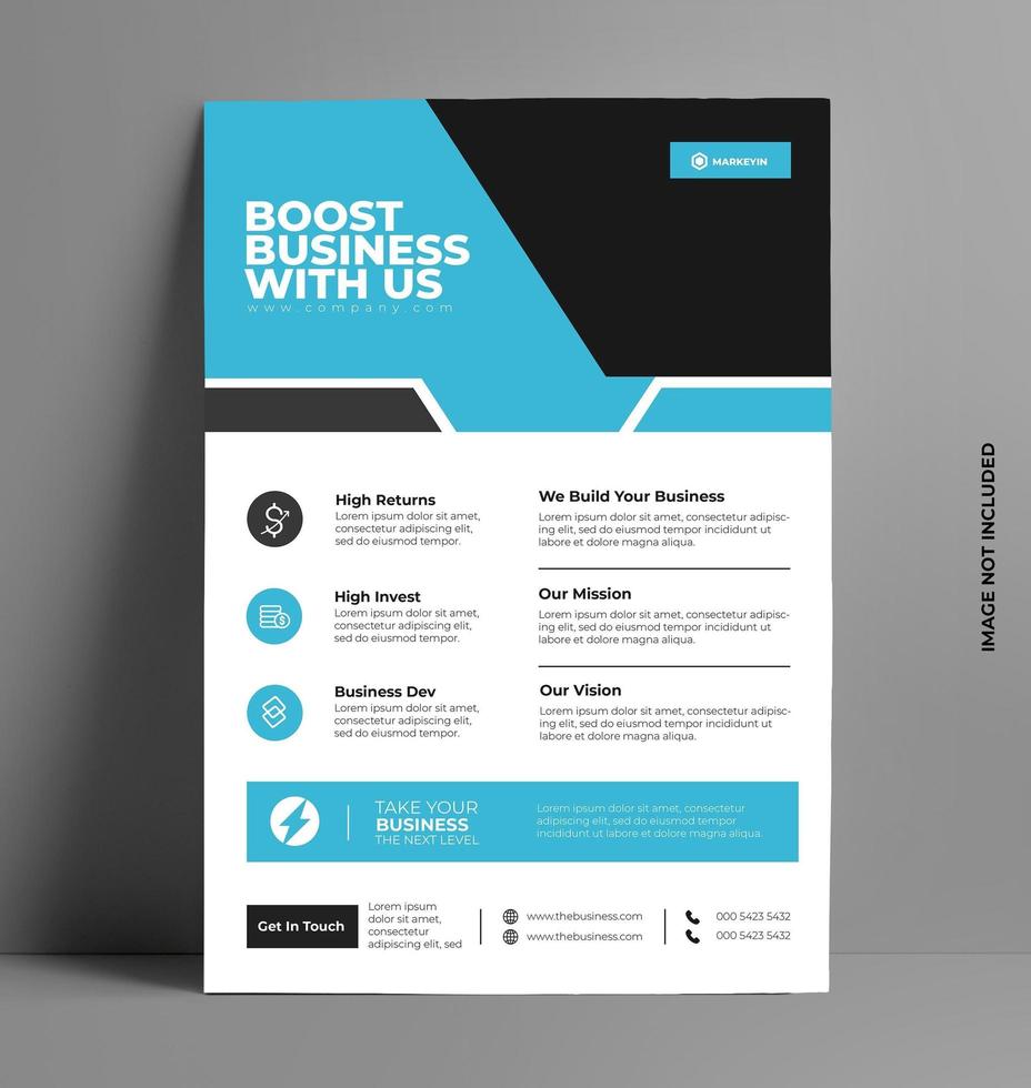 Corporate Business A4 Flyer Template. vector