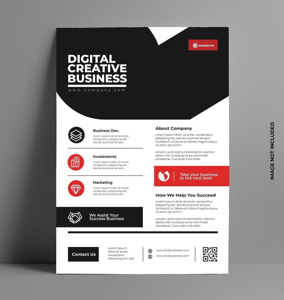 Sleek Red Corporate Flyer in A4 Size. vector