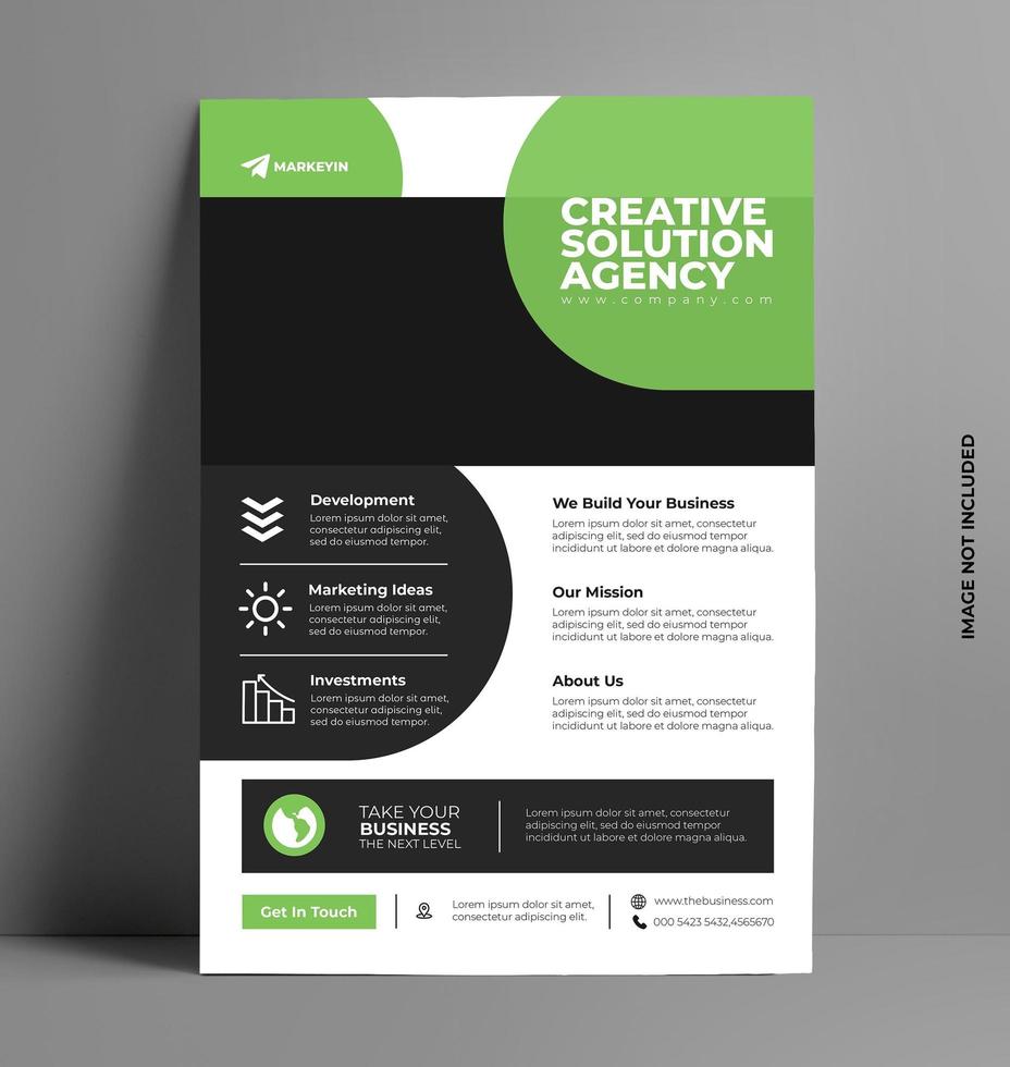 Colorful Green Flyer Template. vector