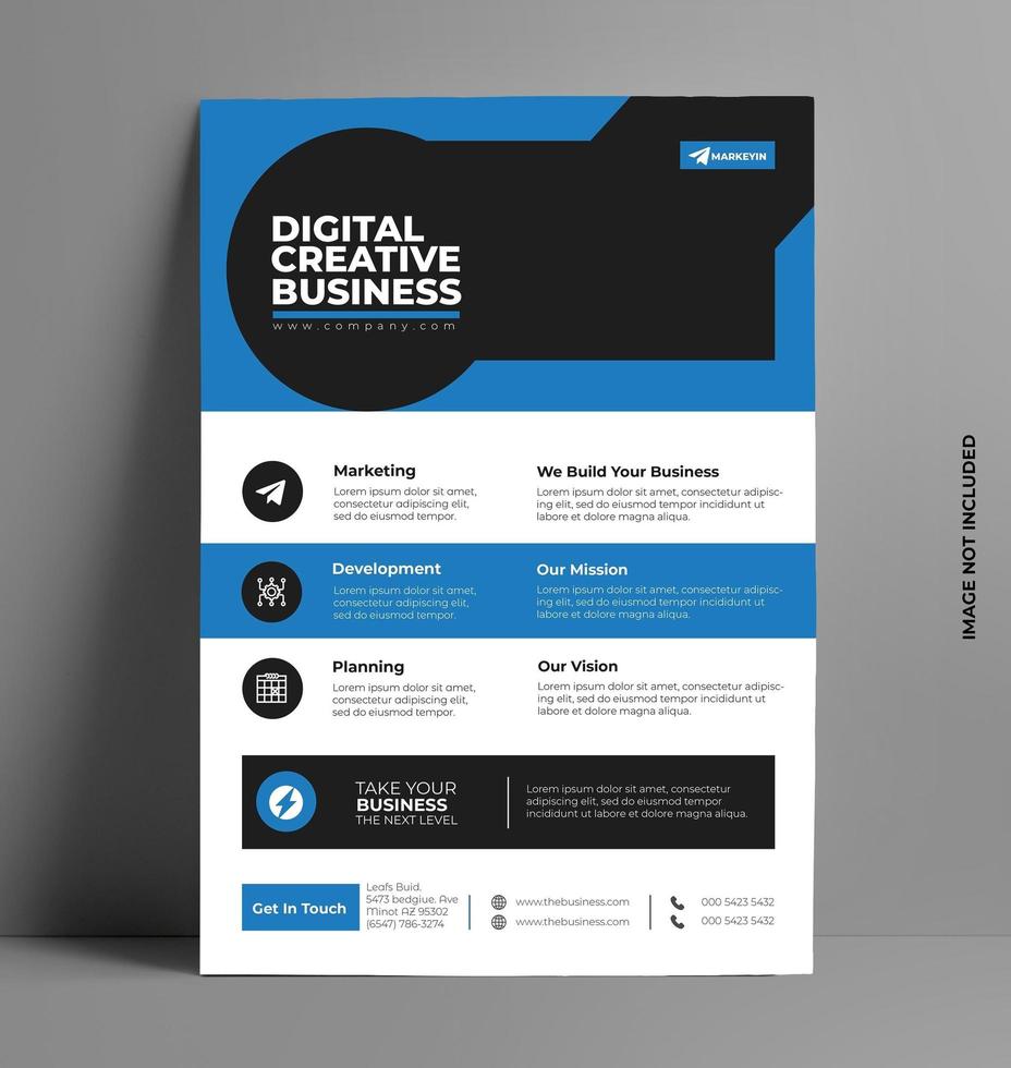 Blue Corporate Flyer Template. vector