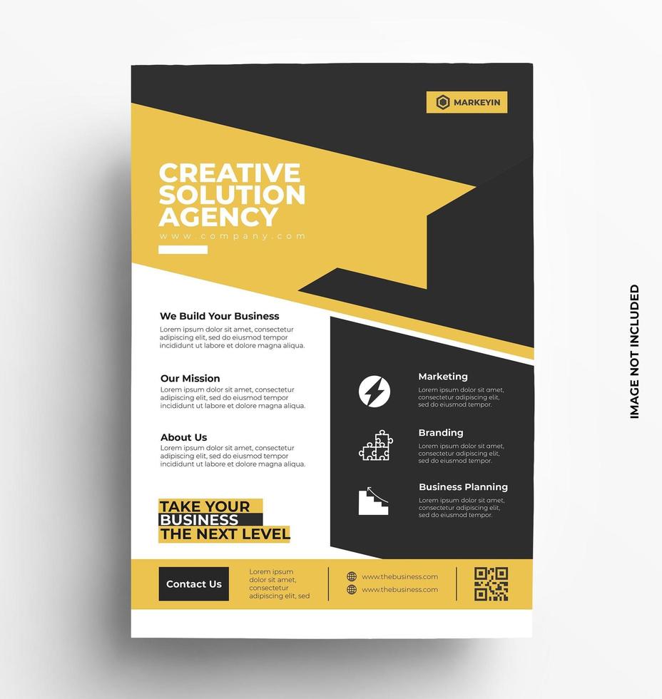 Yellow Corporate Flyer Template Illustration. vector