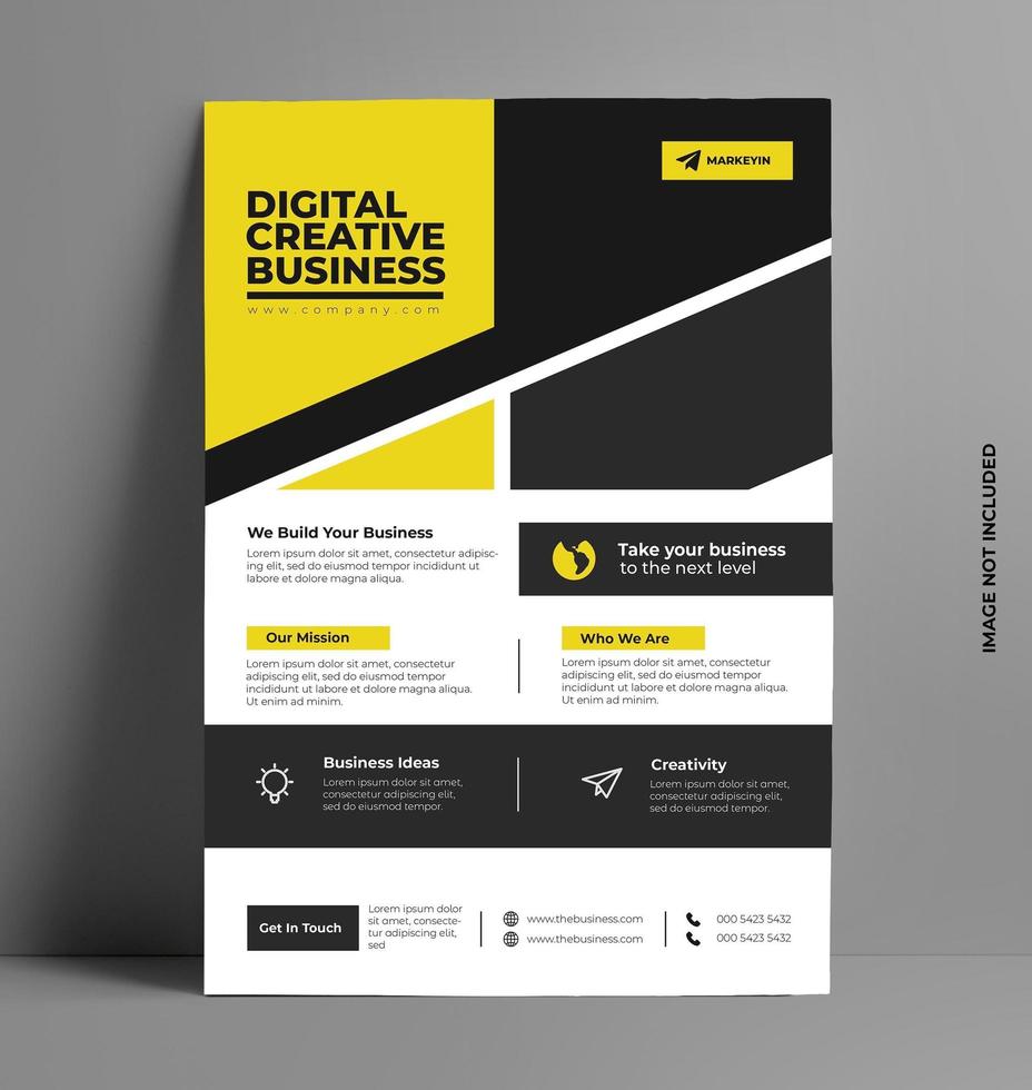 Sleek Yellow Corporate Flyer in A4 Size. vector