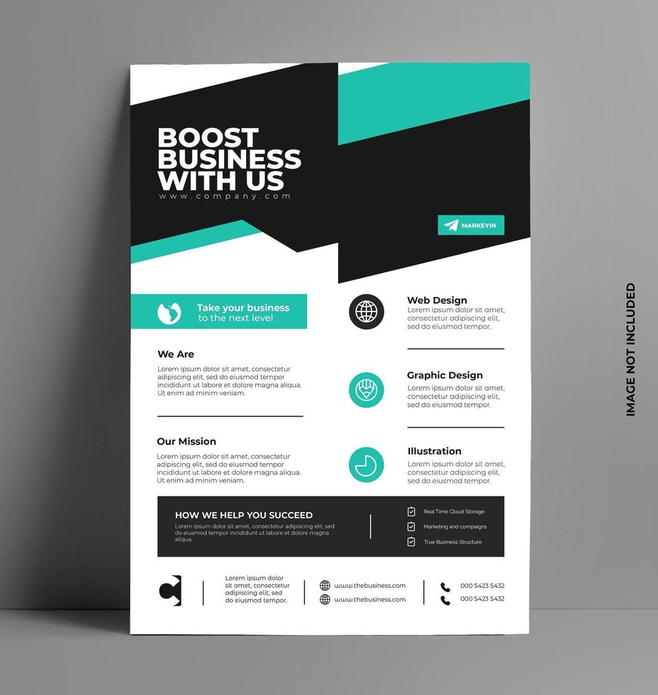 Business Services Promotional Flyer Template. vector