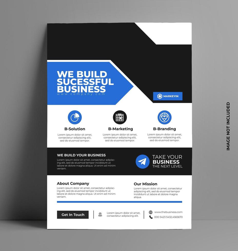 Elegant Blue Business Flyer Template. vector