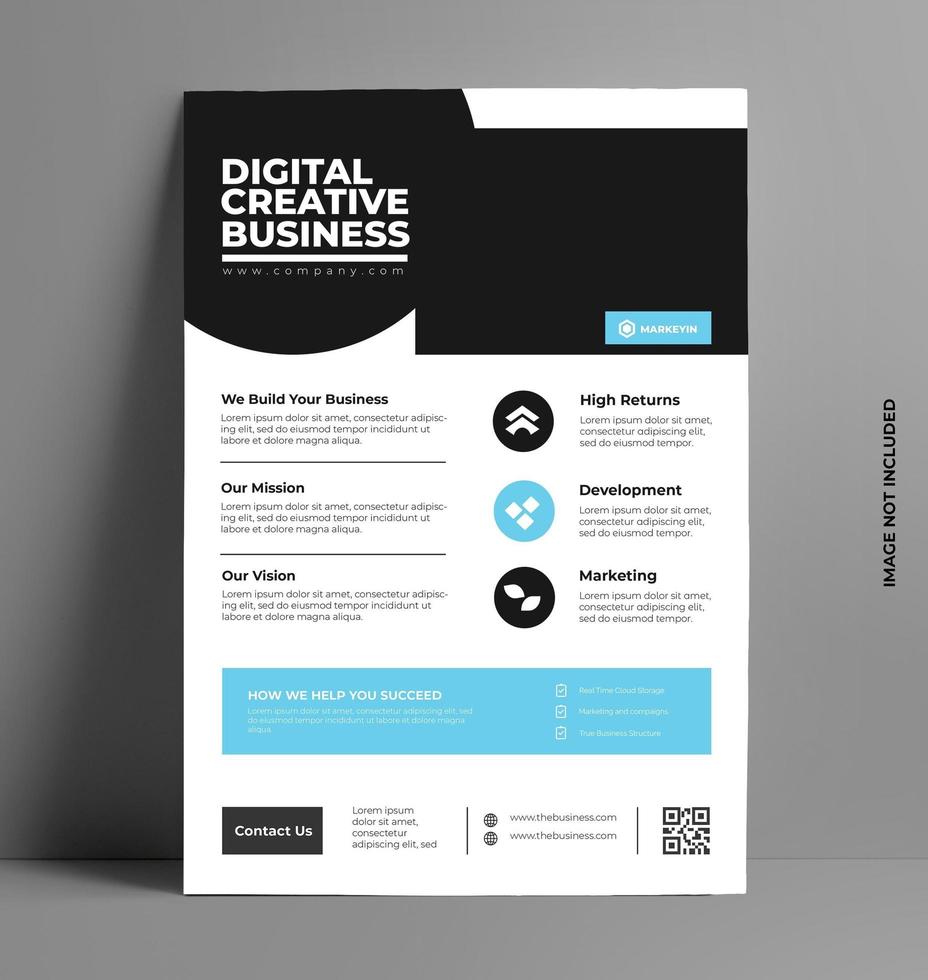 Illustrated Corporate Flyer Template in A4 Size. vector