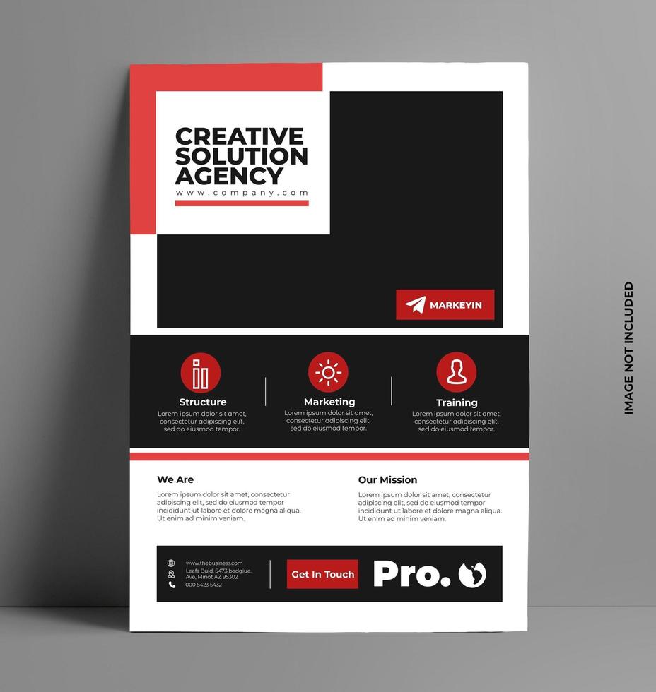 Corporate Red Flyer Template. vector