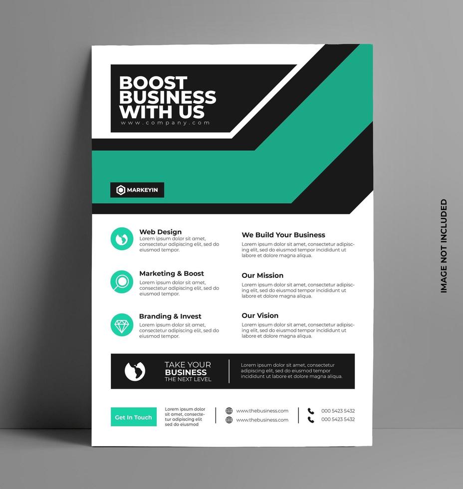 Sleek Green Corporate Flyer Template. vector