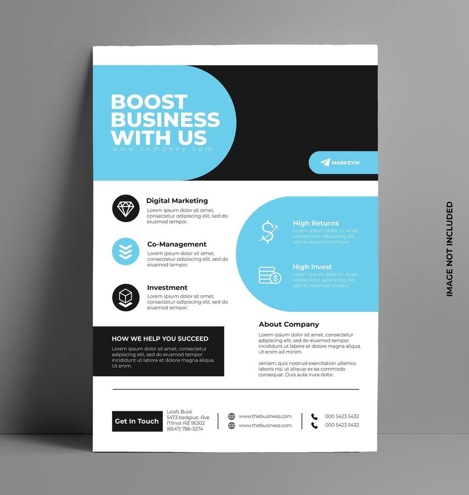 Corporate Flyer Template in A4 Size. vector