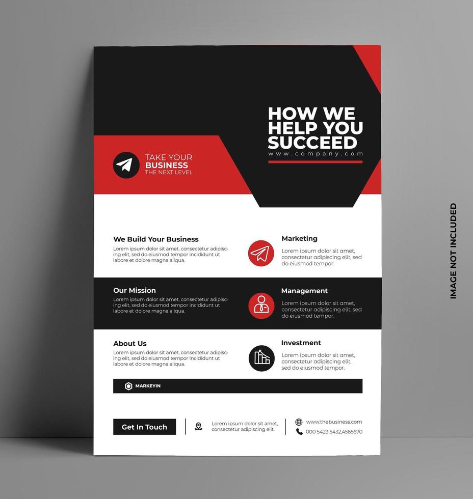 Red Business Flyer Template. vector