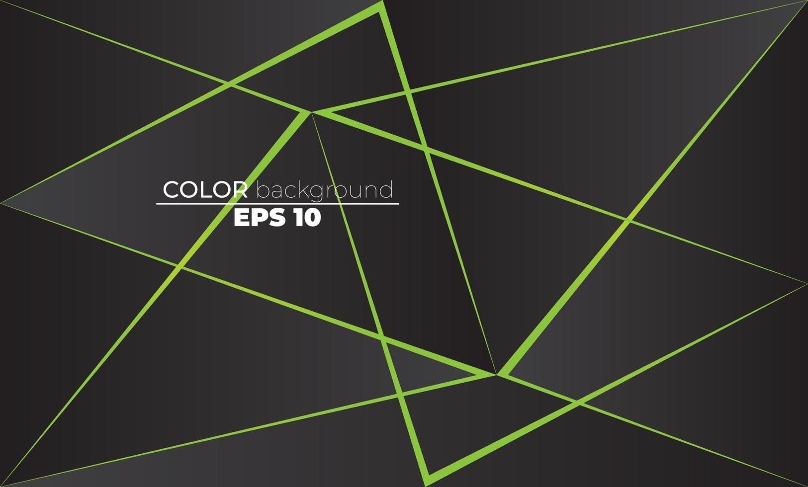 Polygonal shapes background  low poly triangles mosaic black and green neon vector