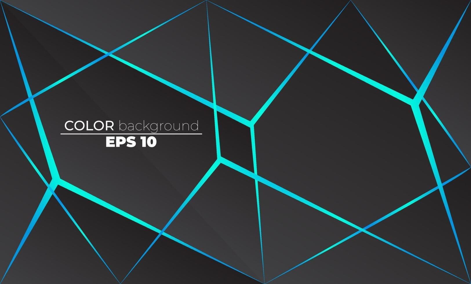 Polygonal shapes background  low poly triangles mosaic black and green neon vector