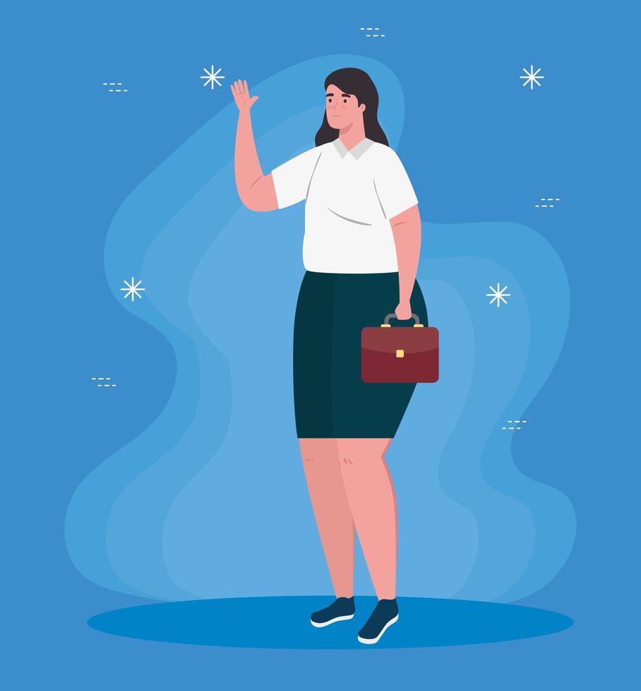 Modern businesswoman standing avatar character vector