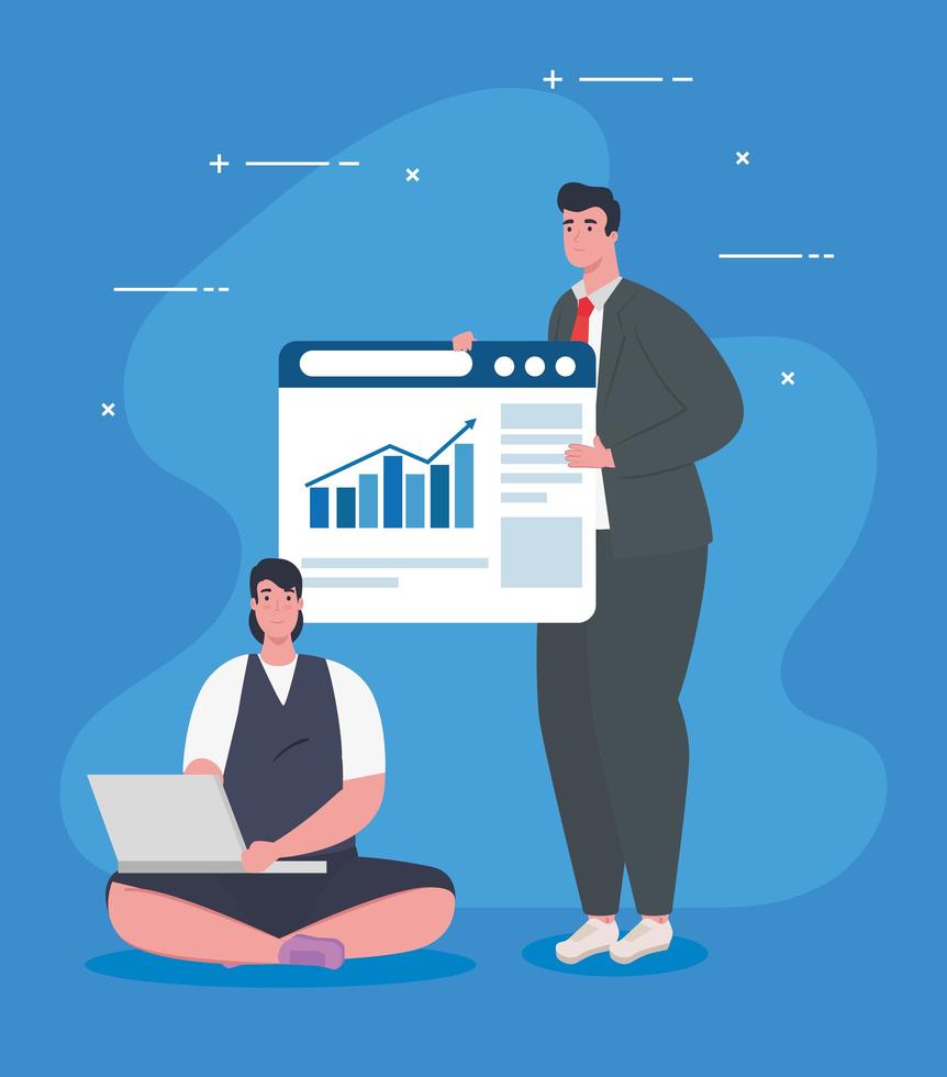 Startup business concept banner with businesspeople vector