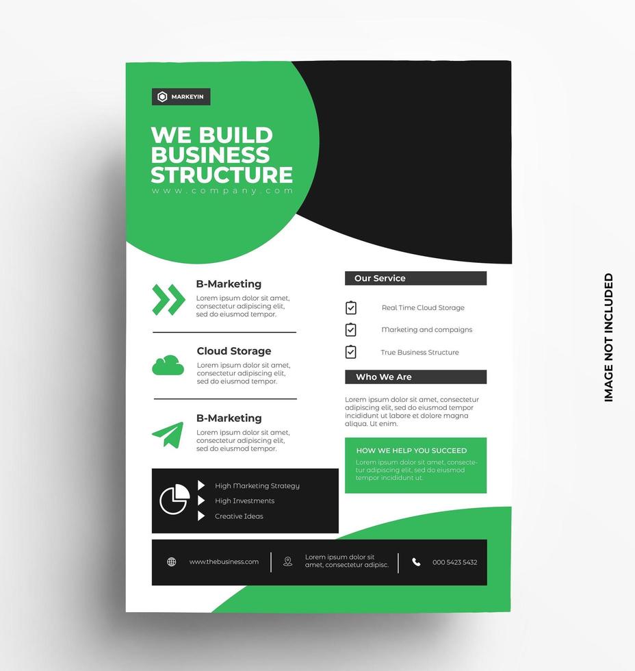 Green And Black Flyer Template vector