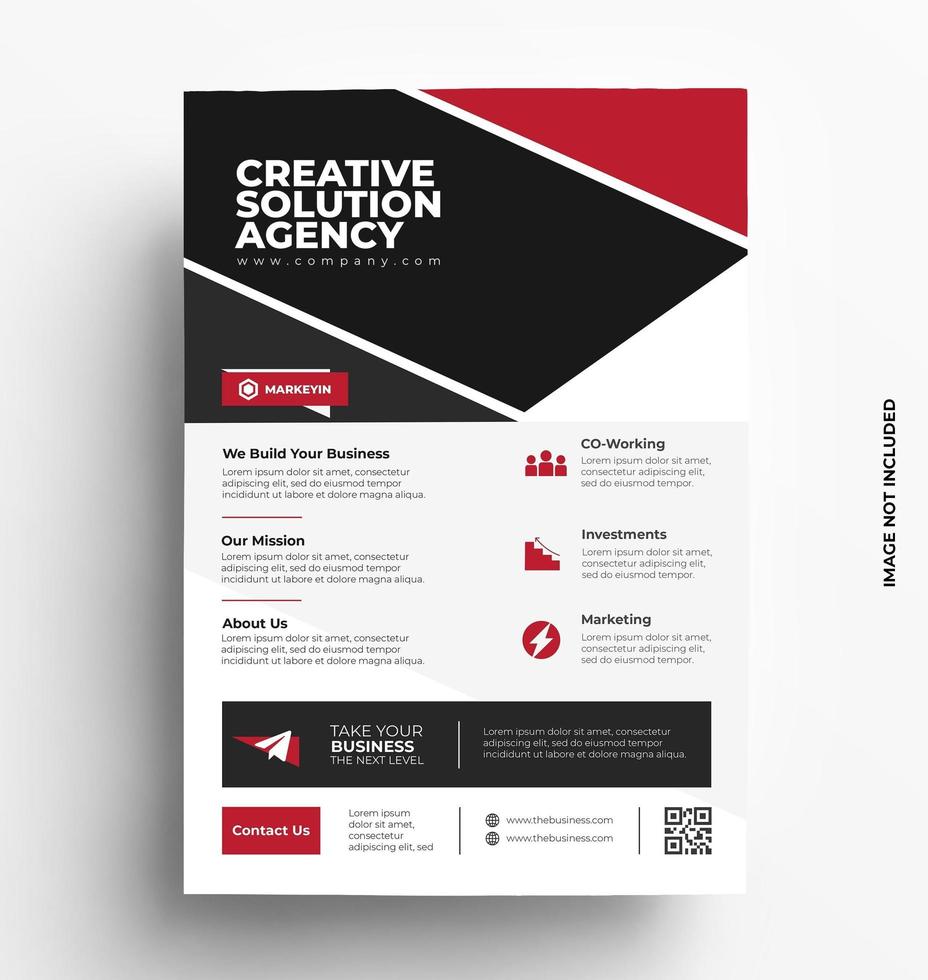 Sleek Red Flyer Template. vector