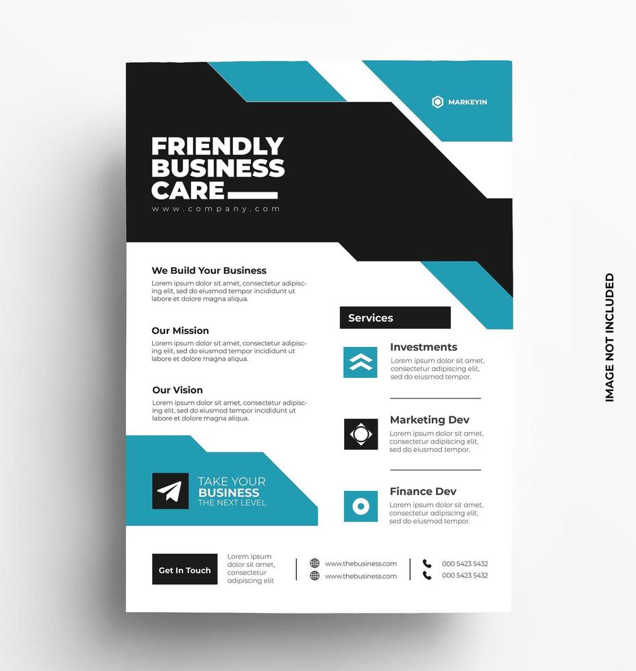 Corporate Print Flyer Template. vector