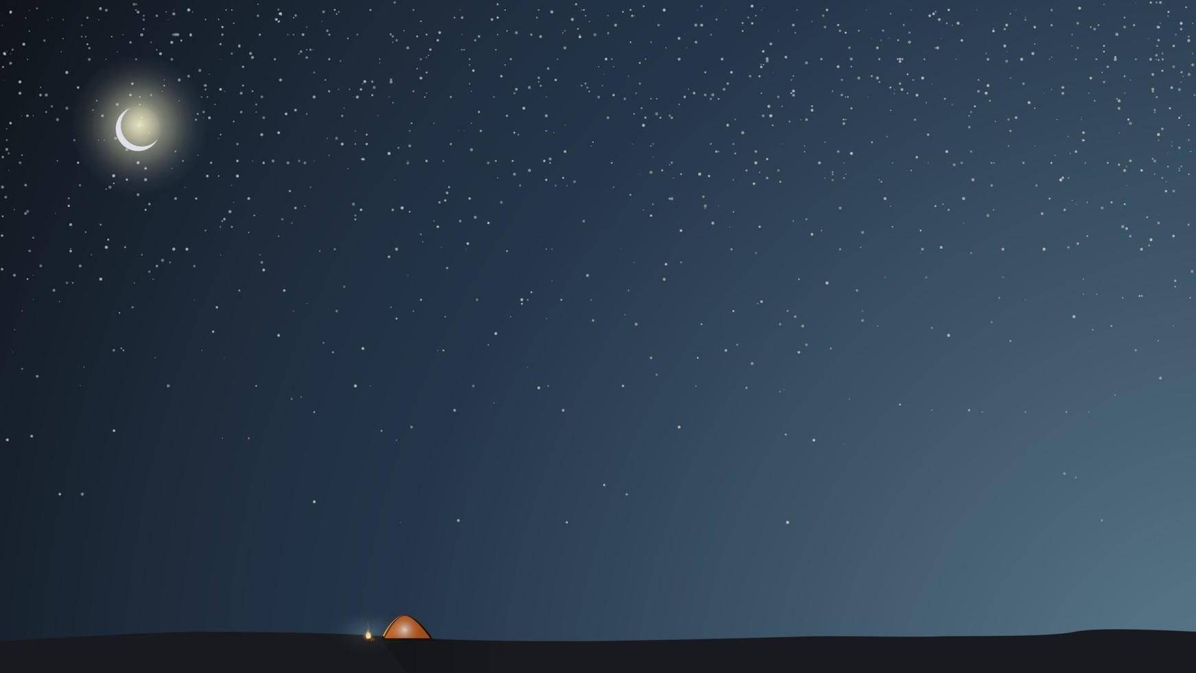 cielo estrellado, campo, fuego y paisaje nocturno de carpa. vector