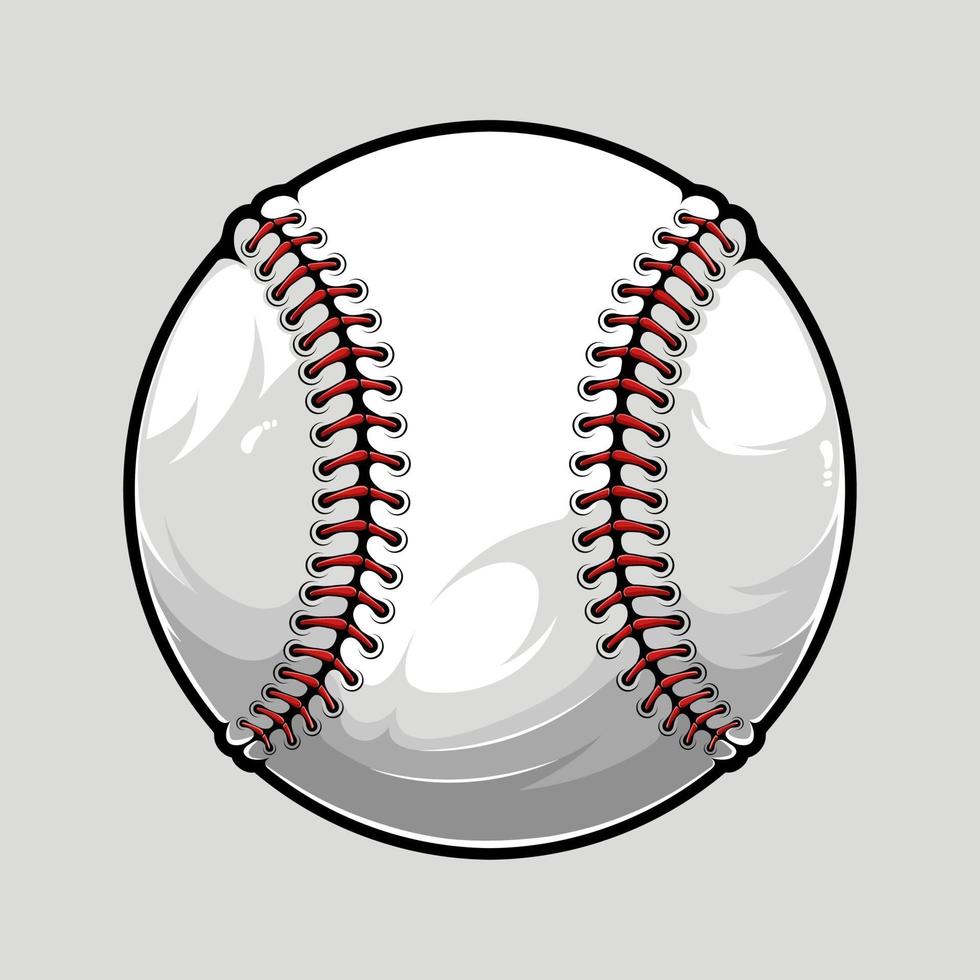 Bola de béisbol aislada sobre fondo gris, ilustrada en alta calidad, sombras y luces, lista para usar en tus diseños deportivos vector