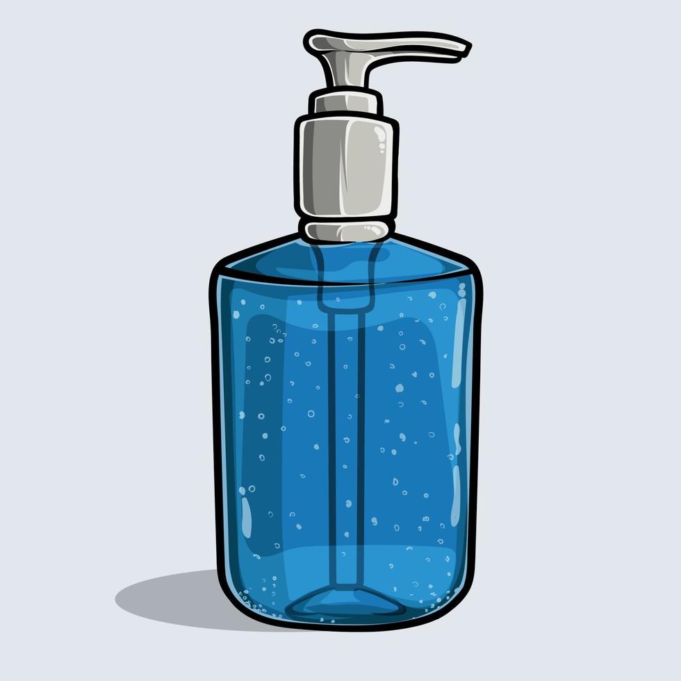 producto de higiene, gel desinfectante para manos en botella para la prevención de virus en botella. gel desinfectante para manos insolado sobre un fondo blanco. vector