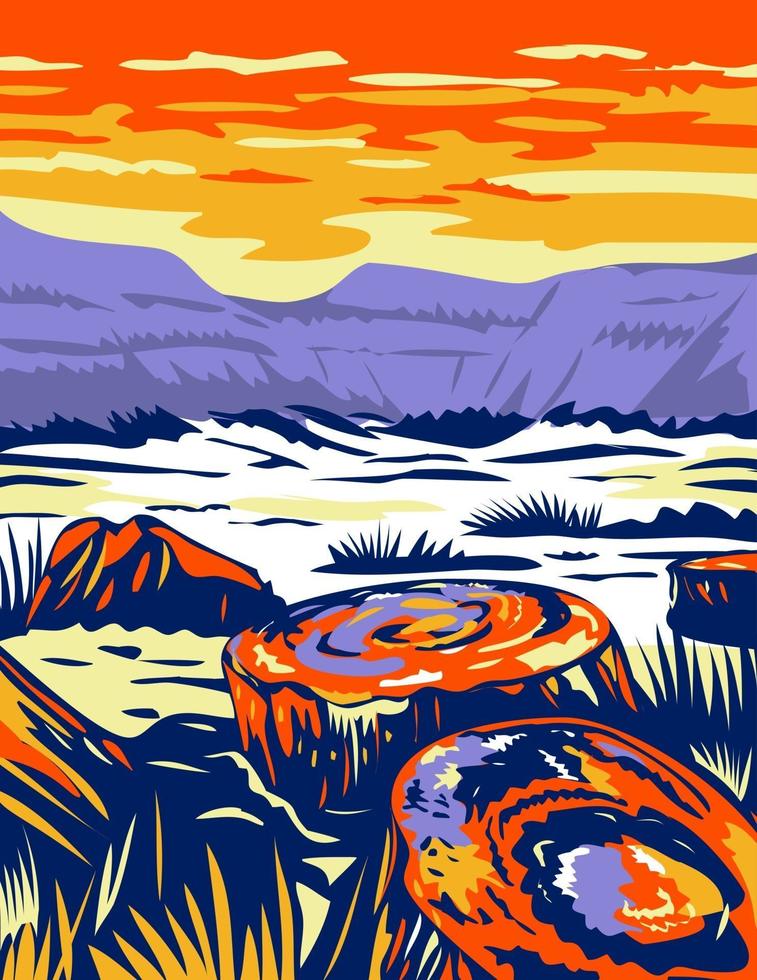 Petrified Forest National Park in Navajo and Apache Counties in Arizona WPA Poster Art vector