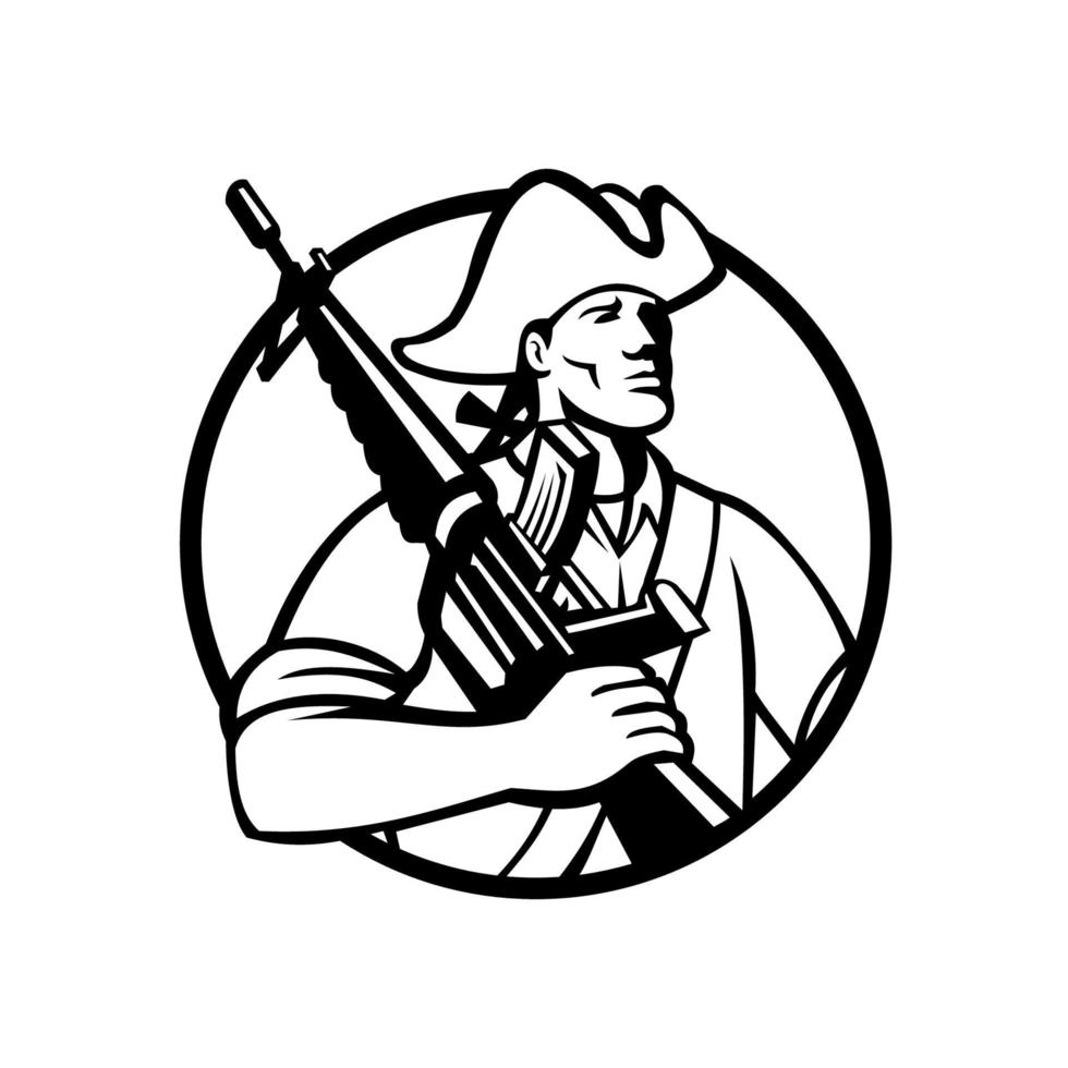 American Patriot with assault rifle Mascot vector