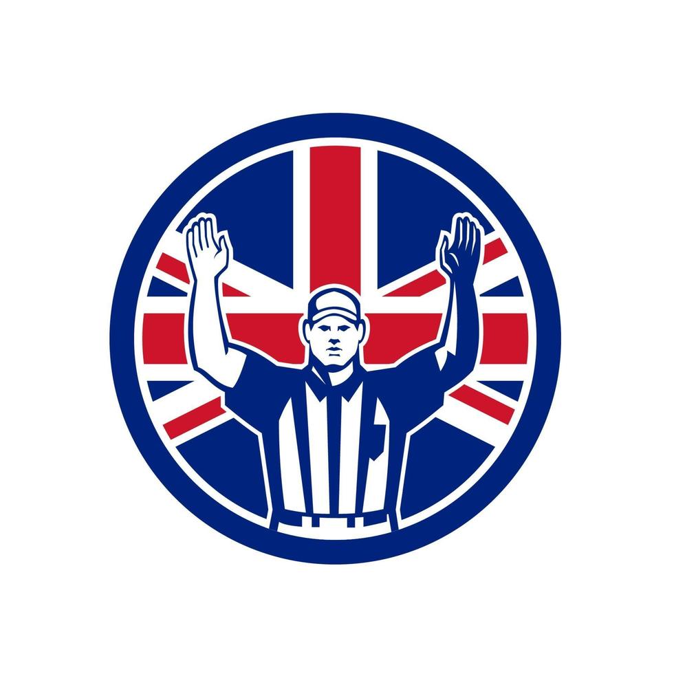 football referee touchdown UK flag vector