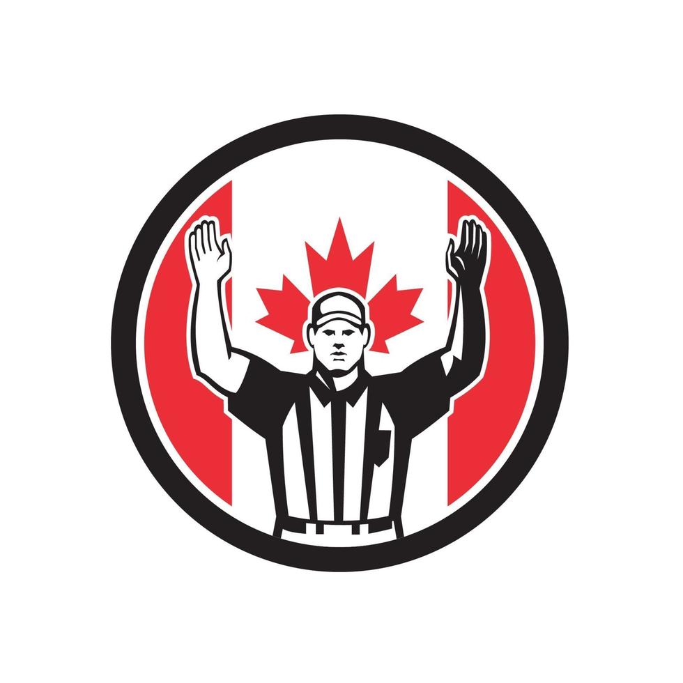 fútbol referree touchdown bandera de canadá vector