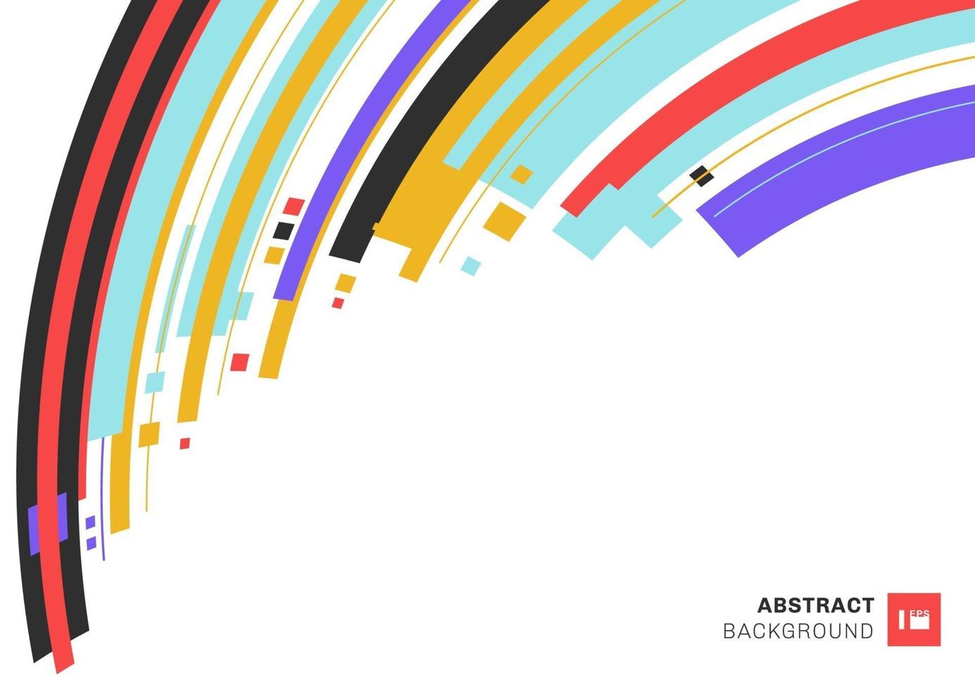 Abstract colorful geometric overlap layer striped and curved on white background with space for your text. vector