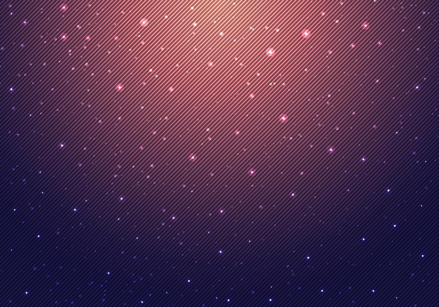 Night shining, sky with stars universe. Space infinity and starlight on pink light and dark blue background with diagonal lines striped. vector