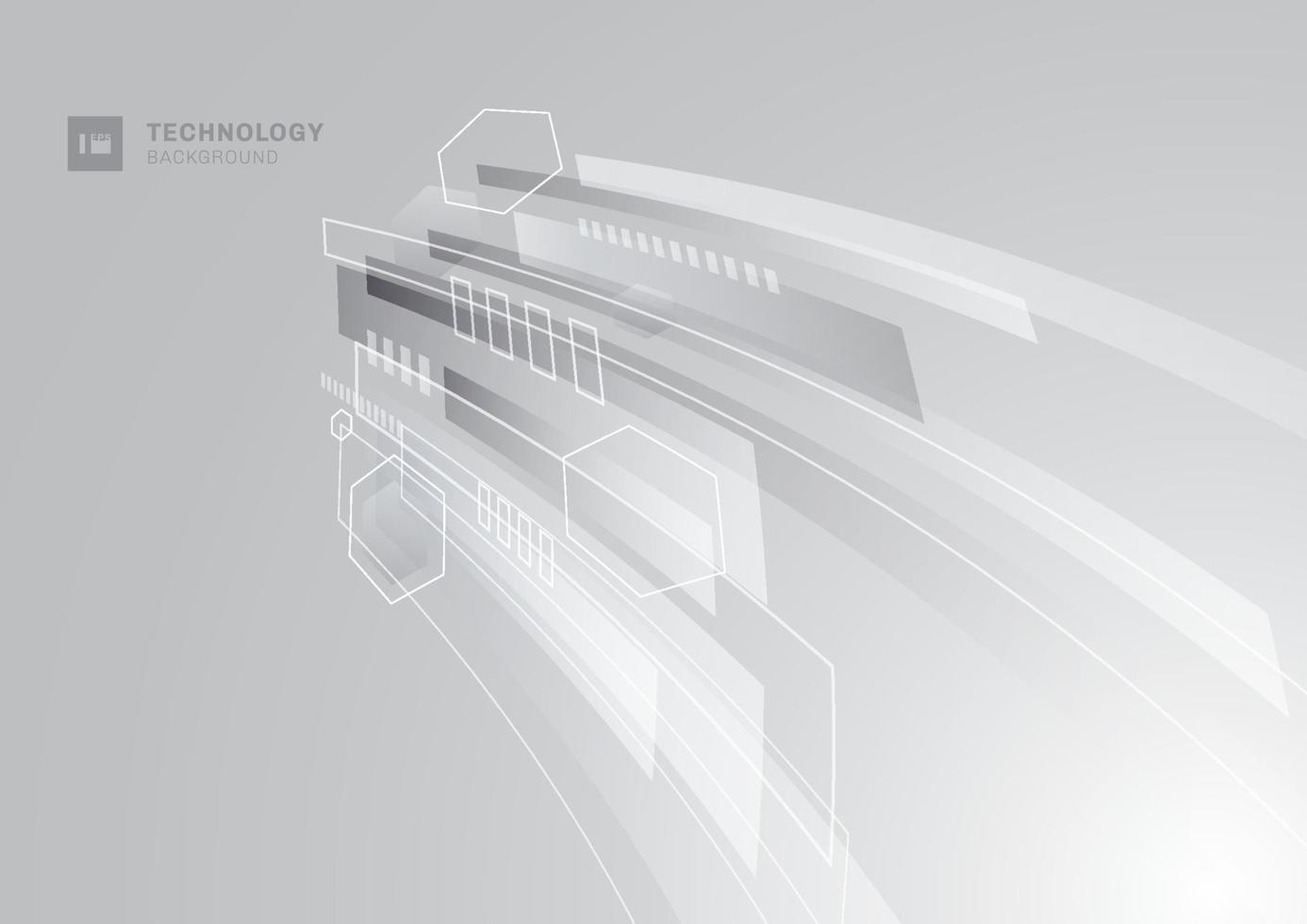 concepto de tecnología abstracta. Fondo de perspectiva de diseño corporativo geométrico gris y blanco. vector