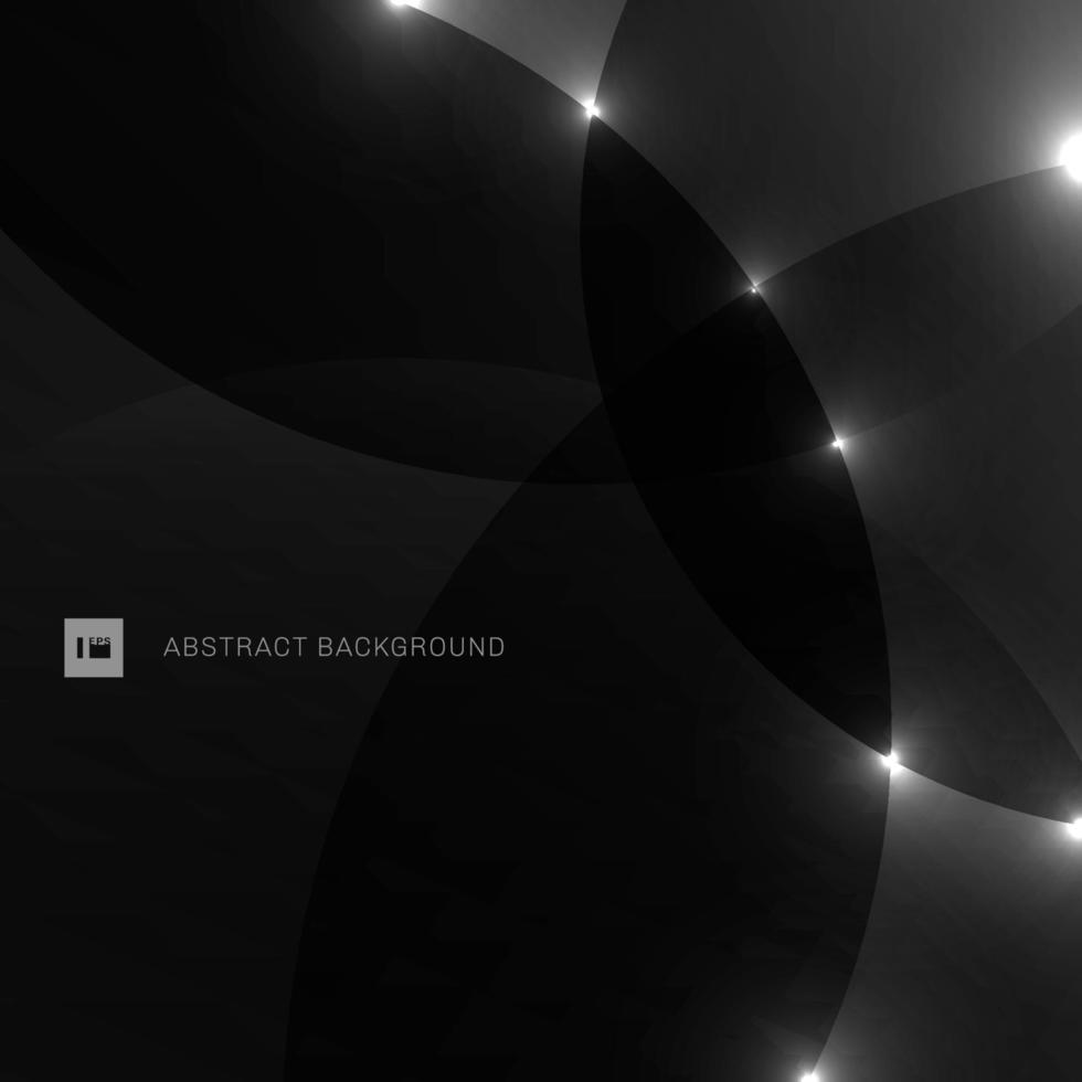 Abstract background black and gray circle overlapping and light effect. vector