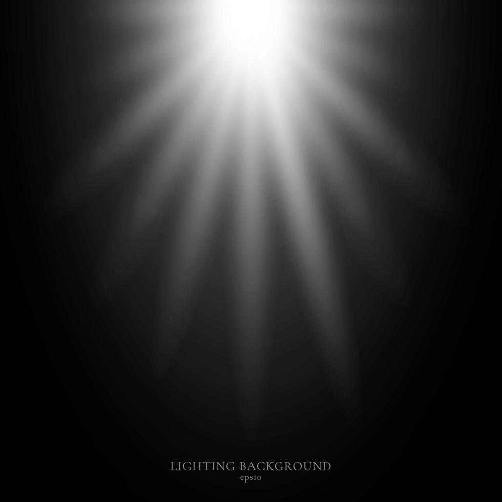 Abstract light burst ray luminous on black background. vector