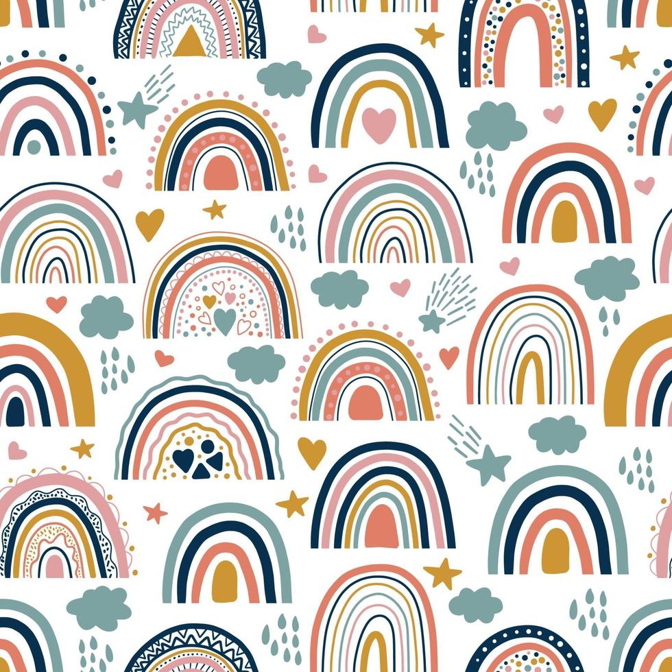 Rainbow seamless pattern vector