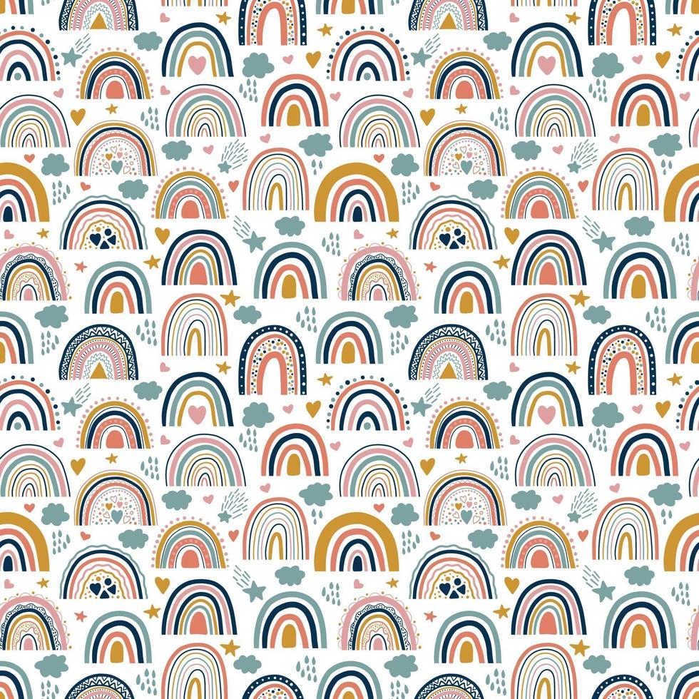 Rainbow seamless pattern vector