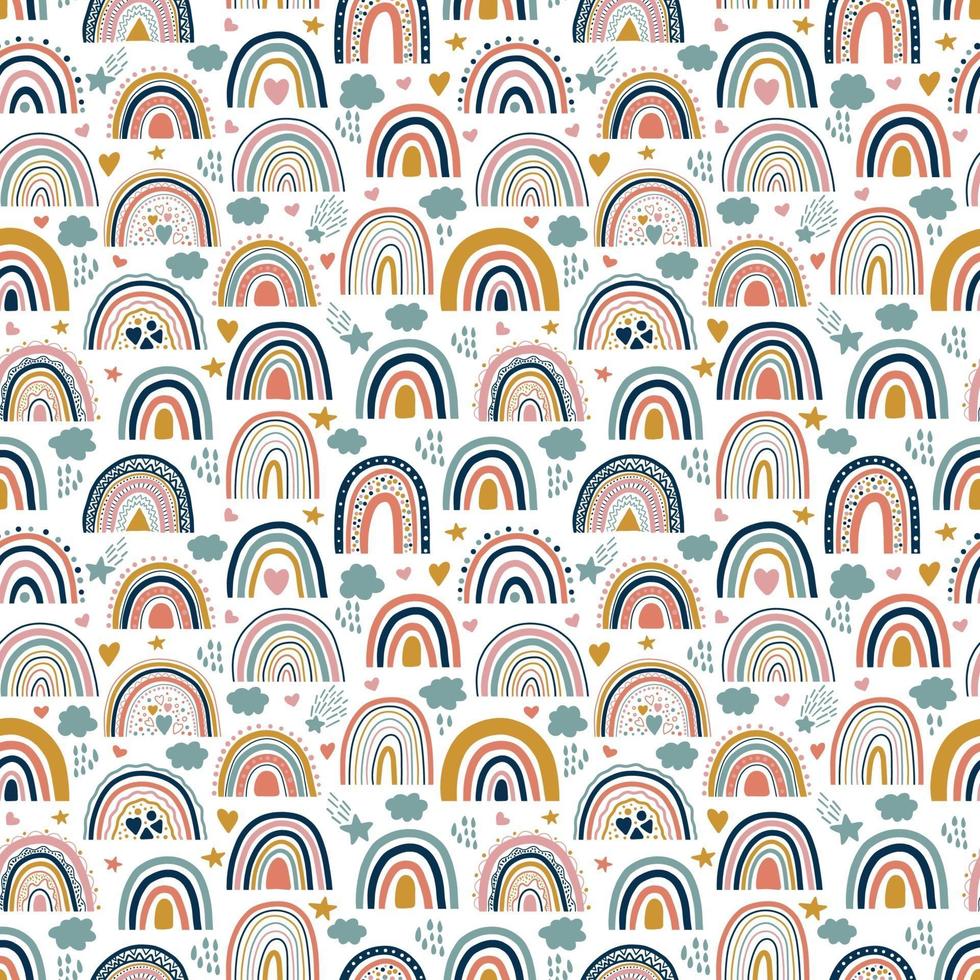 Rainbow seamless pattern vector