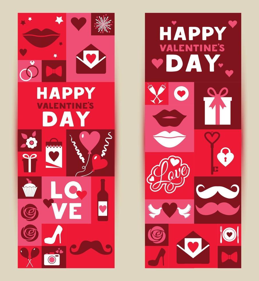 conjunto de pancartas para el festival de san valentín el 14 de febrero. vector