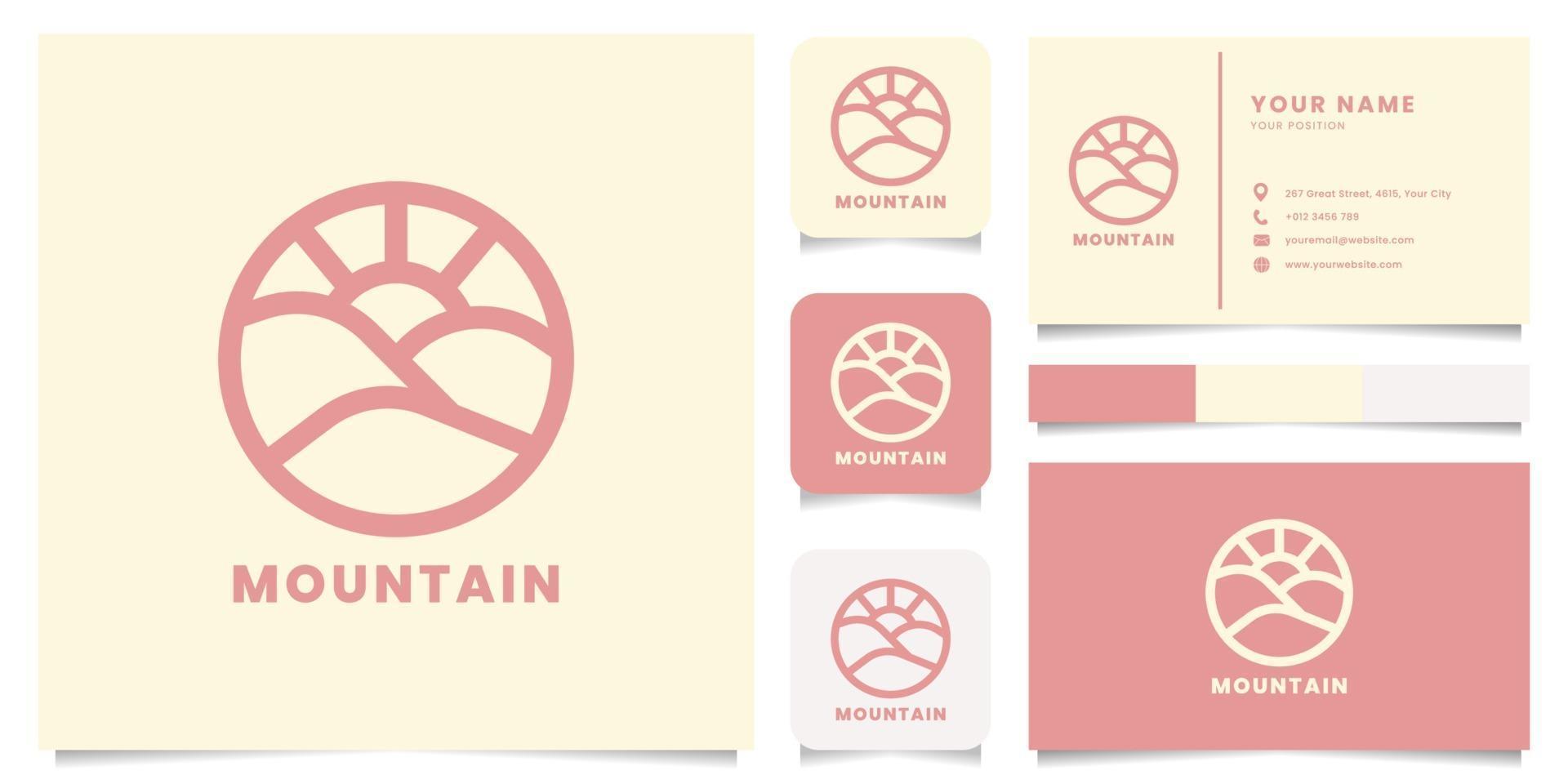 Mountain Logo with Business Card Template vector