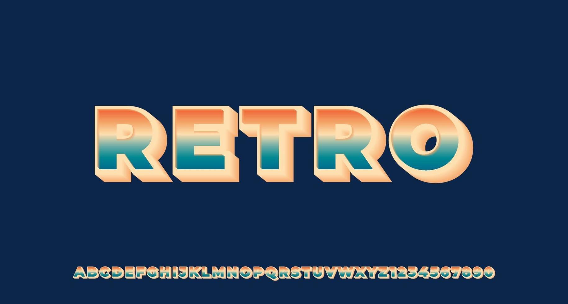 Colorful Retro 3D Text Effect vector