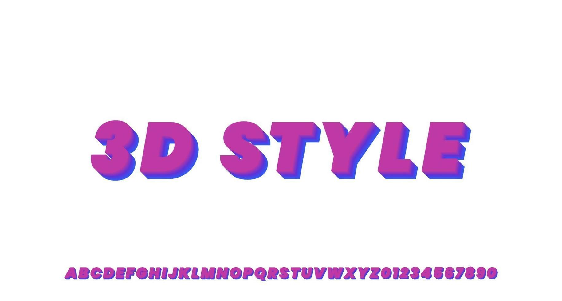 Futuristic Purple and Blue 3D Text Effect vector