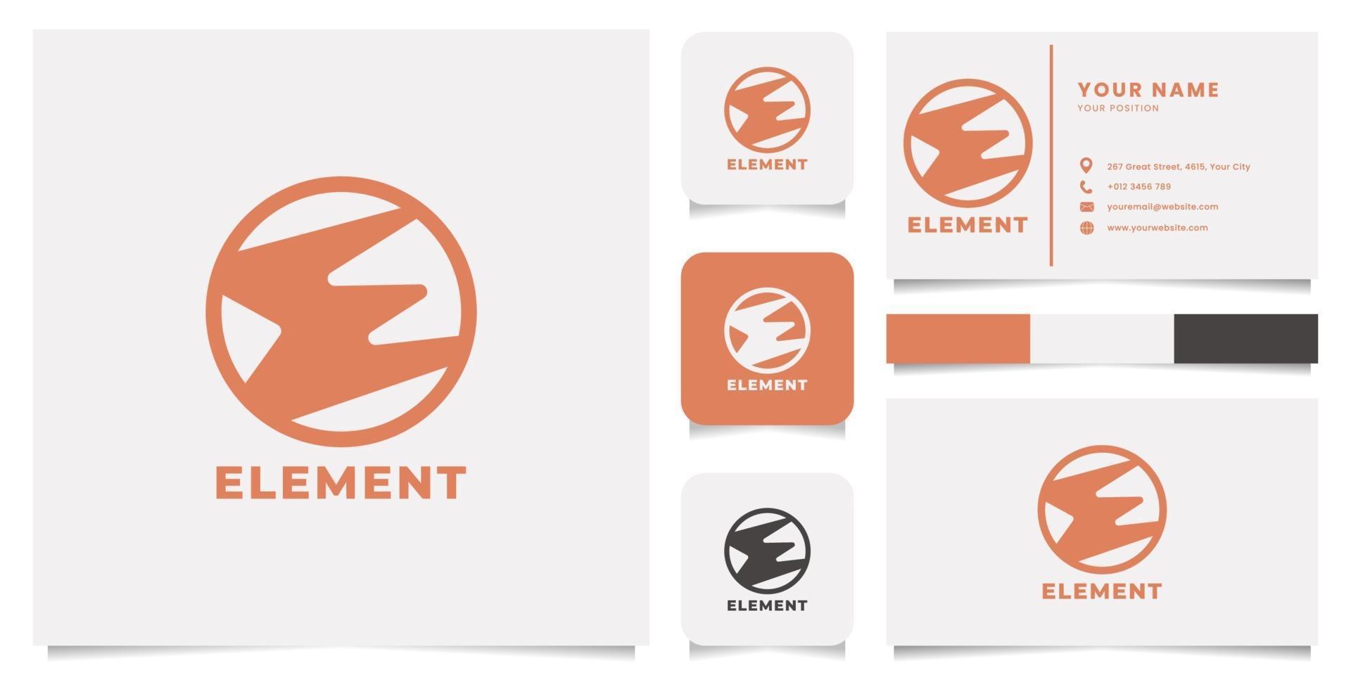 Letter E Emblem Logo with Business Card Template vector