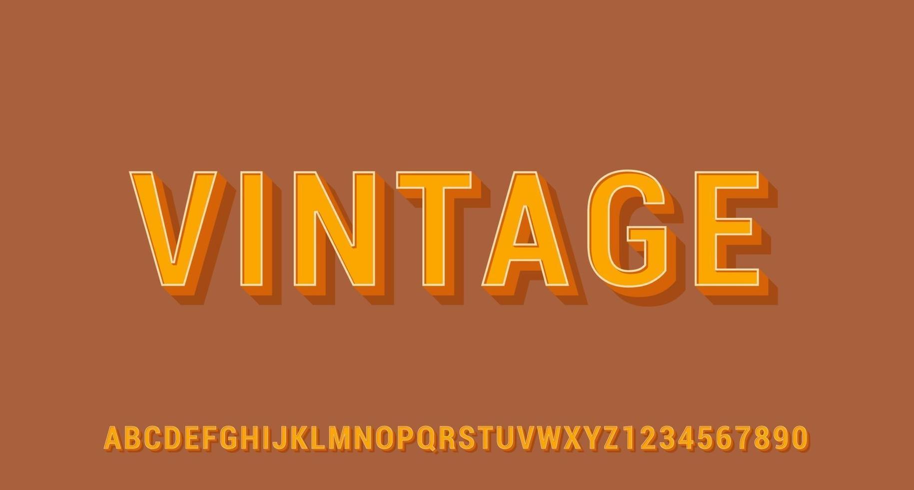 efecto de texto 3d vintage vector