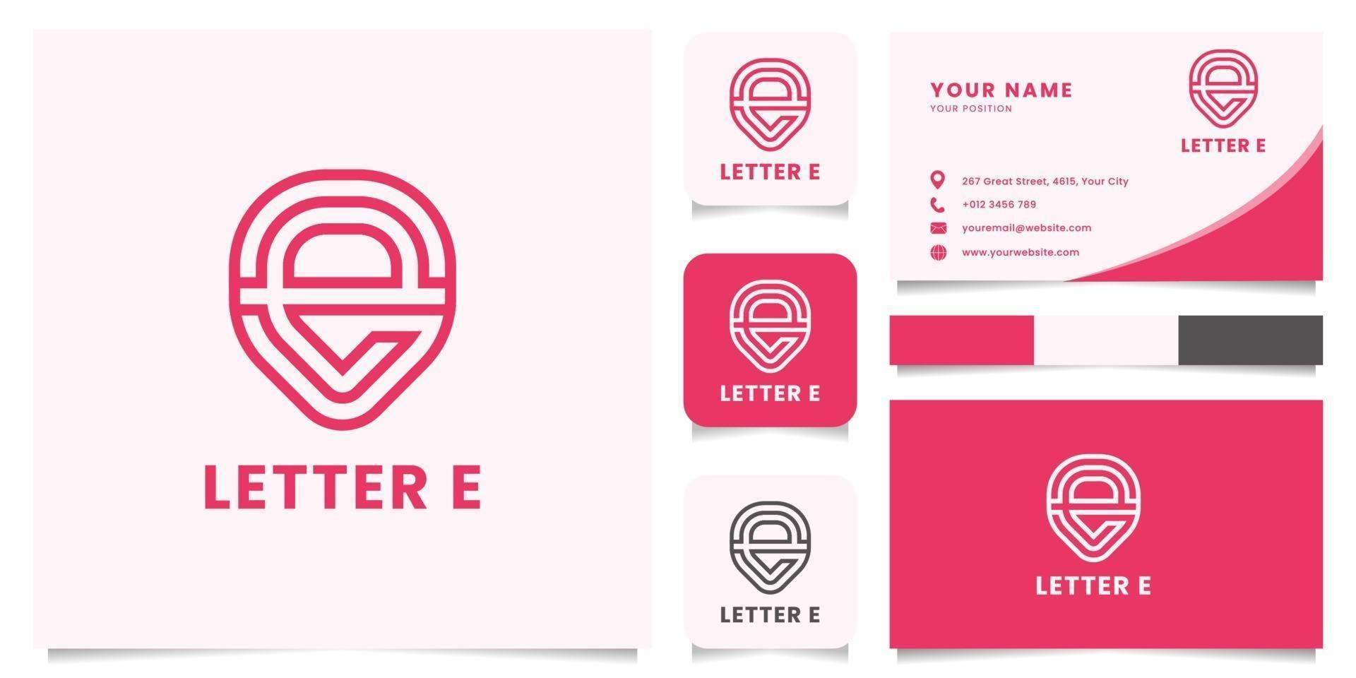 Capsule Letter E Logo with Business Card Template vector