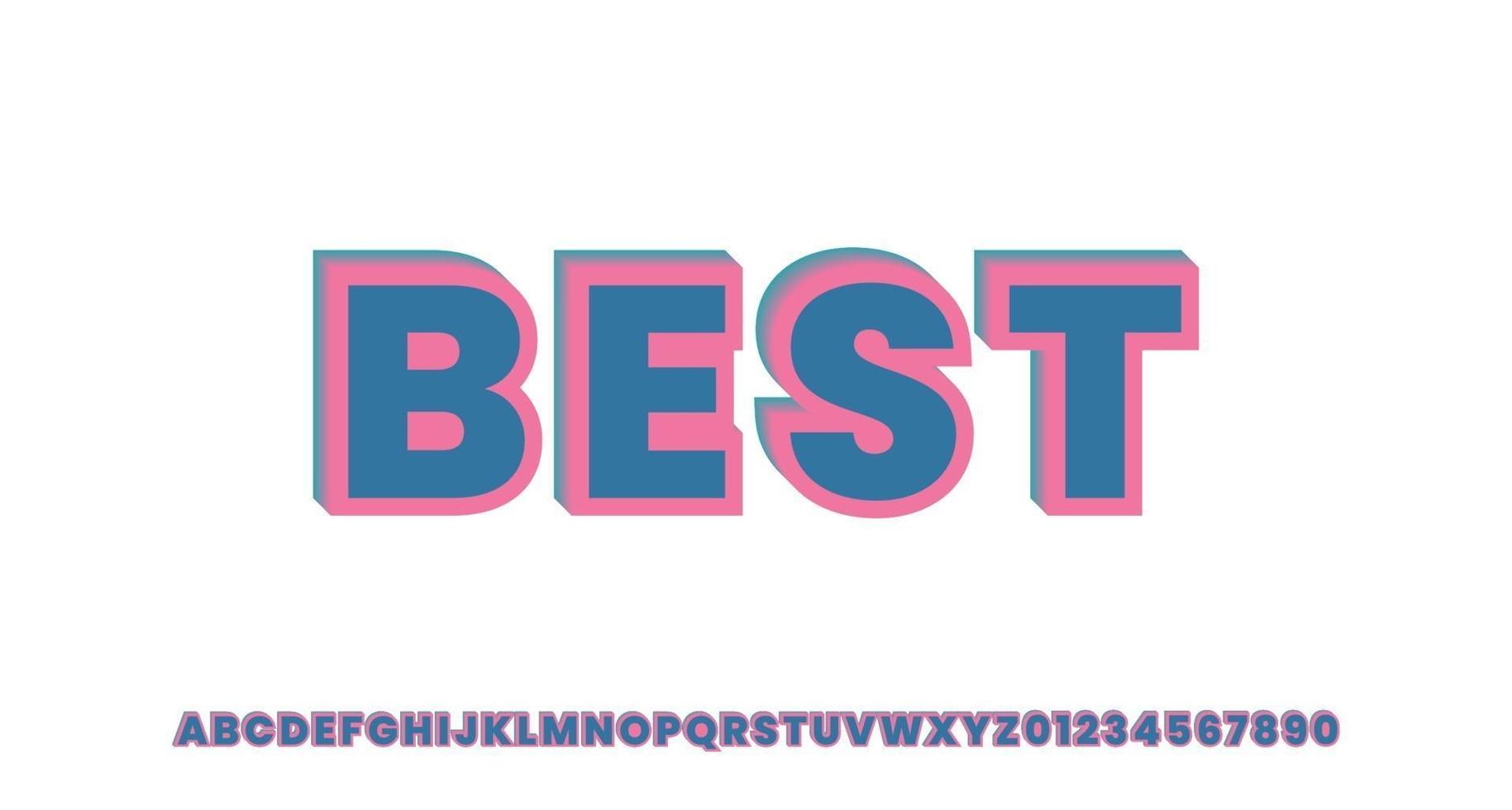 3D Blue and Pink Text Effect vector