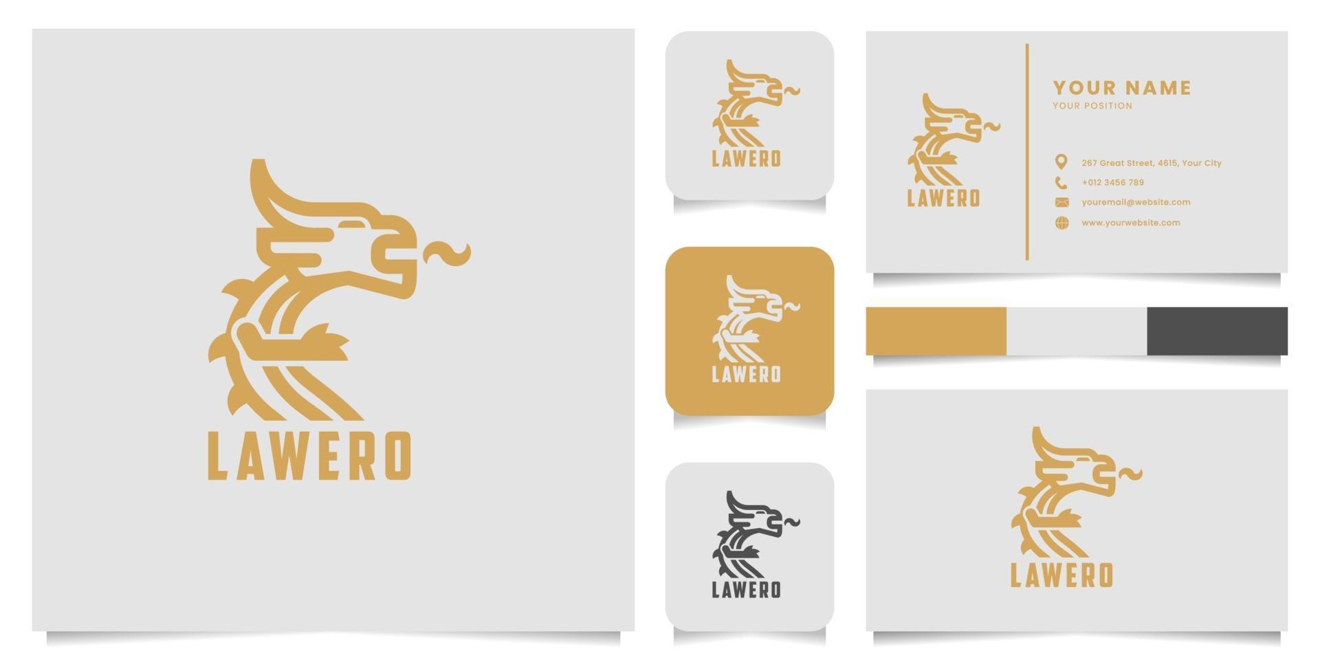 Dragon Logo with Business Card Template vector